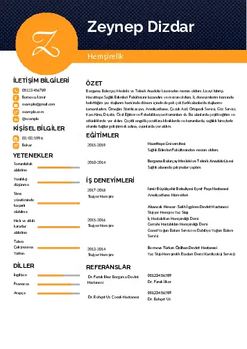Sağlık Çalışanı Cv Örnekleri cv indir